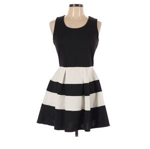 Black and White Knee Length Dress